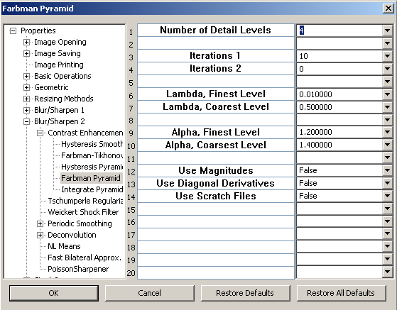 Farbman Pyramid Dialog Box